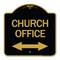 Signmission Church Parking W/ Bidirectional Arrow, Black & Gold Aluminum Sign, 18" x 18", BG-1818-24273 A-DES-BG-1818-24273 - alternate 1